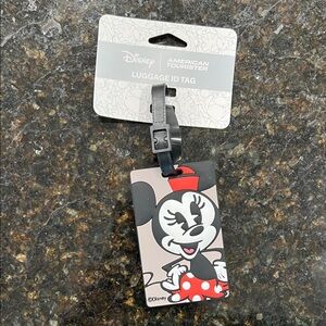 Disney Minnie Mouse Red and Black Luggage Tag